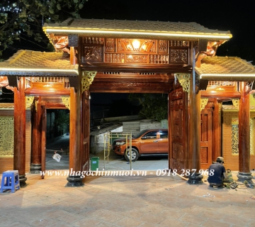 Cổng nhà gỗ đẹp