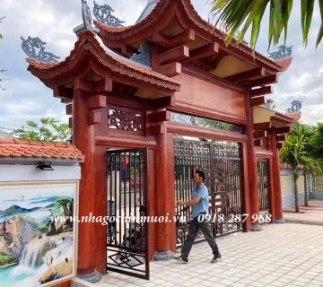 Thi công Cổng nhà gỗ đẹp tại Đồng Nai