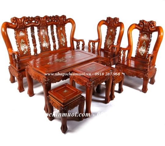 Bàn ghế gỗ chạm