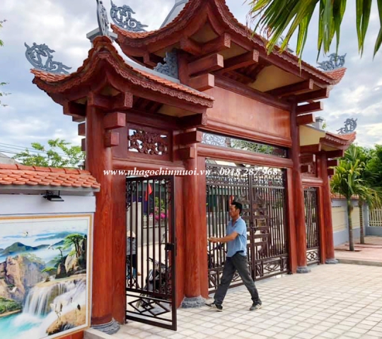 Thi công Cổng nhà gỗ đẹp tại Đồng Nai